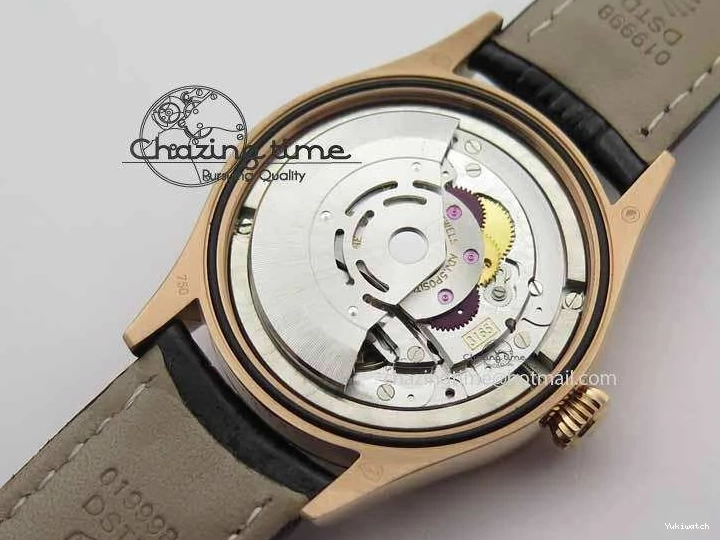Black RG A3165 Dial Leather Date On Stick Best Edition Strap VF Cellini Markers Black 0708